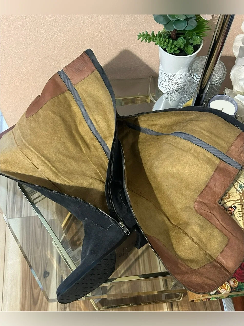 Corso Como Suede Over-the-Knee Zip Boots Size 6